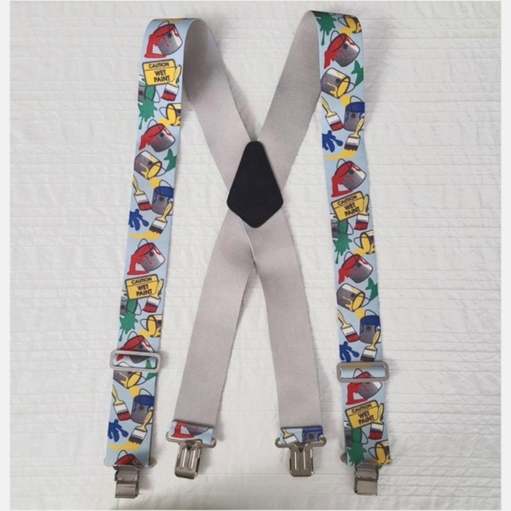 Paint Cans And Brushes Print Multicolor Suspenders